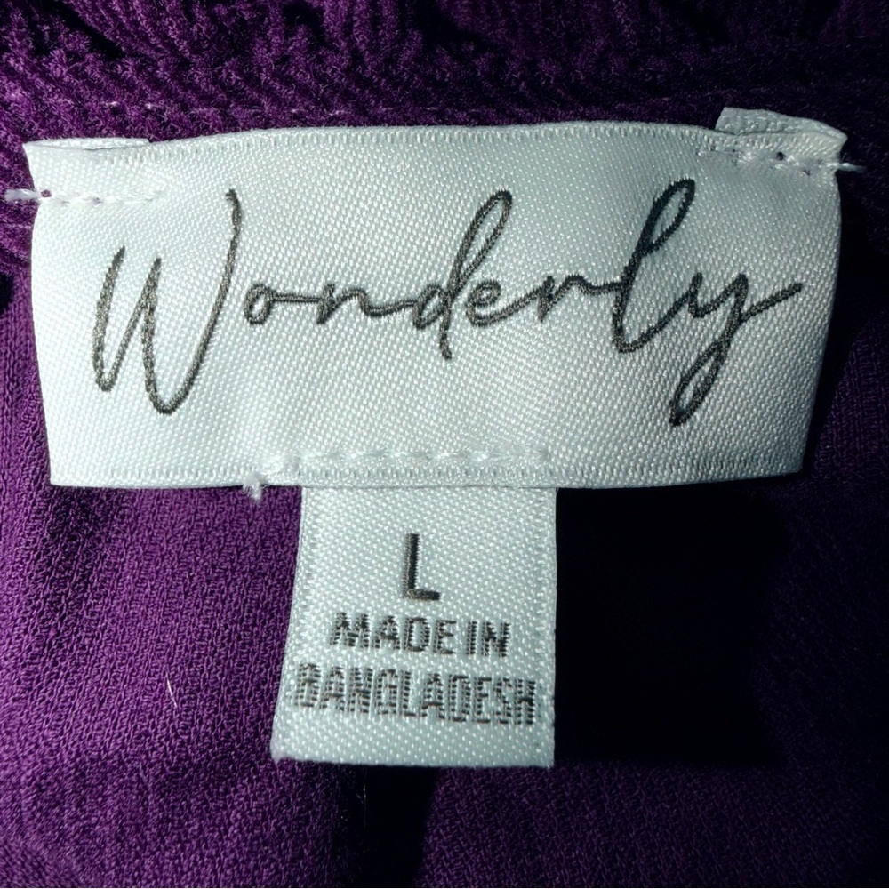 Wonderly Deep Plum Button Front Top Size Large - image 7